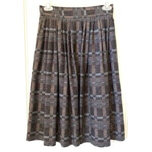 Vtg Clubhouse Collection Wool Blend Neutrals Geometric Skirt 2 A Line Grunge
